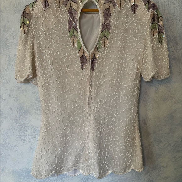 Vintage rare beaded SCALA top - Picture 5 of 9